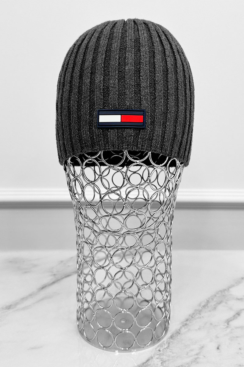 Tommy Hilfiger Мужская серая шапка logo-patch