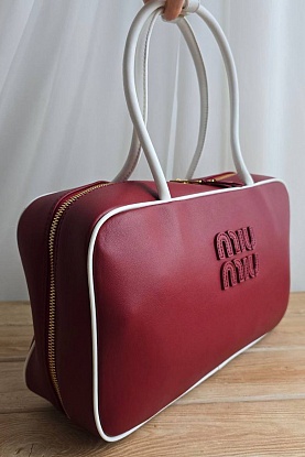 Кожаная сумка тоут Beau 36x21 см - Red