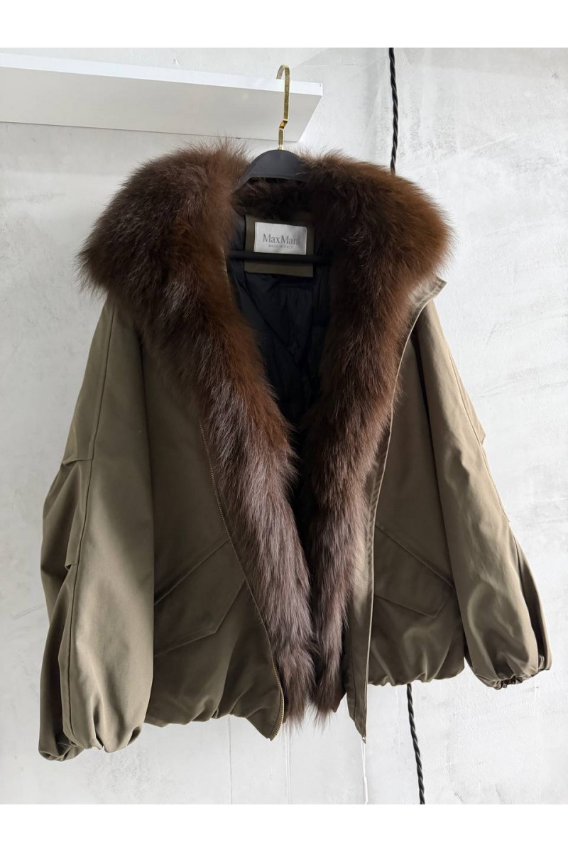Max Mara Женский бомбер с натуральным мехом premium