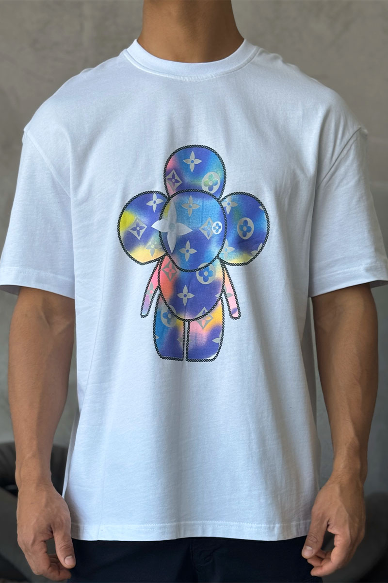 Lоuis Vuittоn Брендовая оверсайз футболка белого цвета