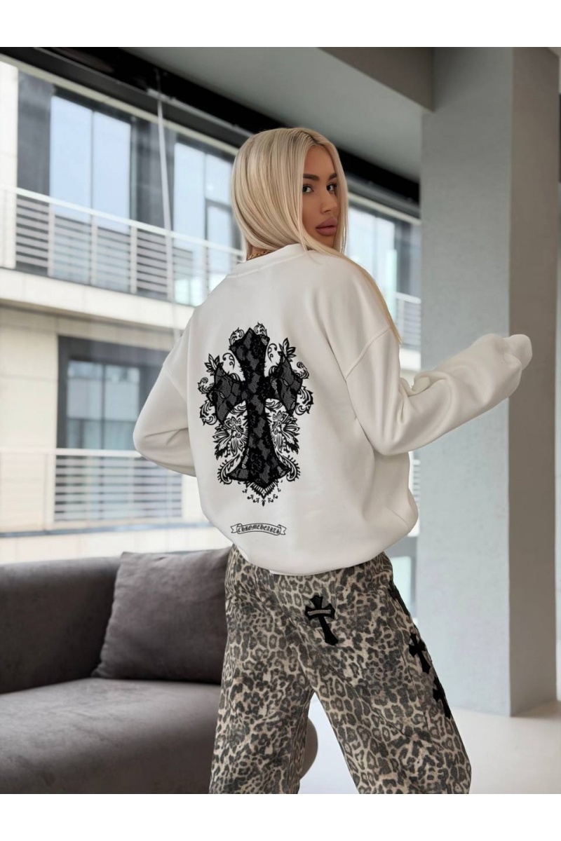 Chrome Hearts Женские свитшот на флисе Premium - White