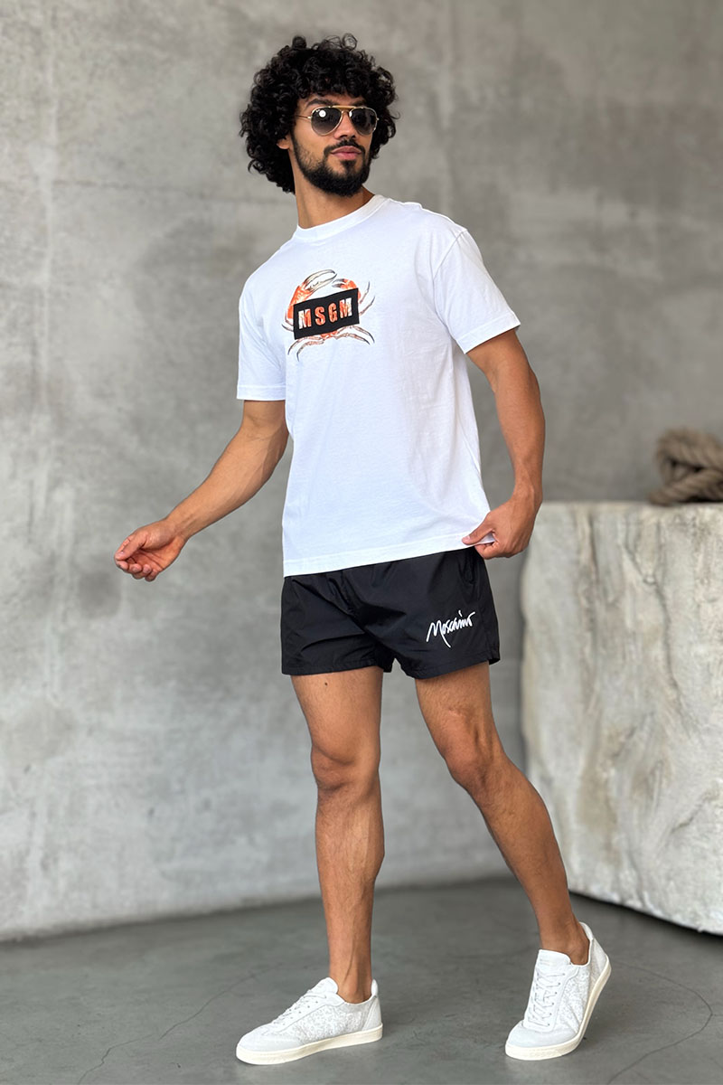 Designer Clothing Белая оверсайз футболка MSGM Crab-print