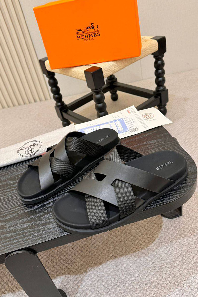 Hermes Кожаные шлёпанцы Kazimir 