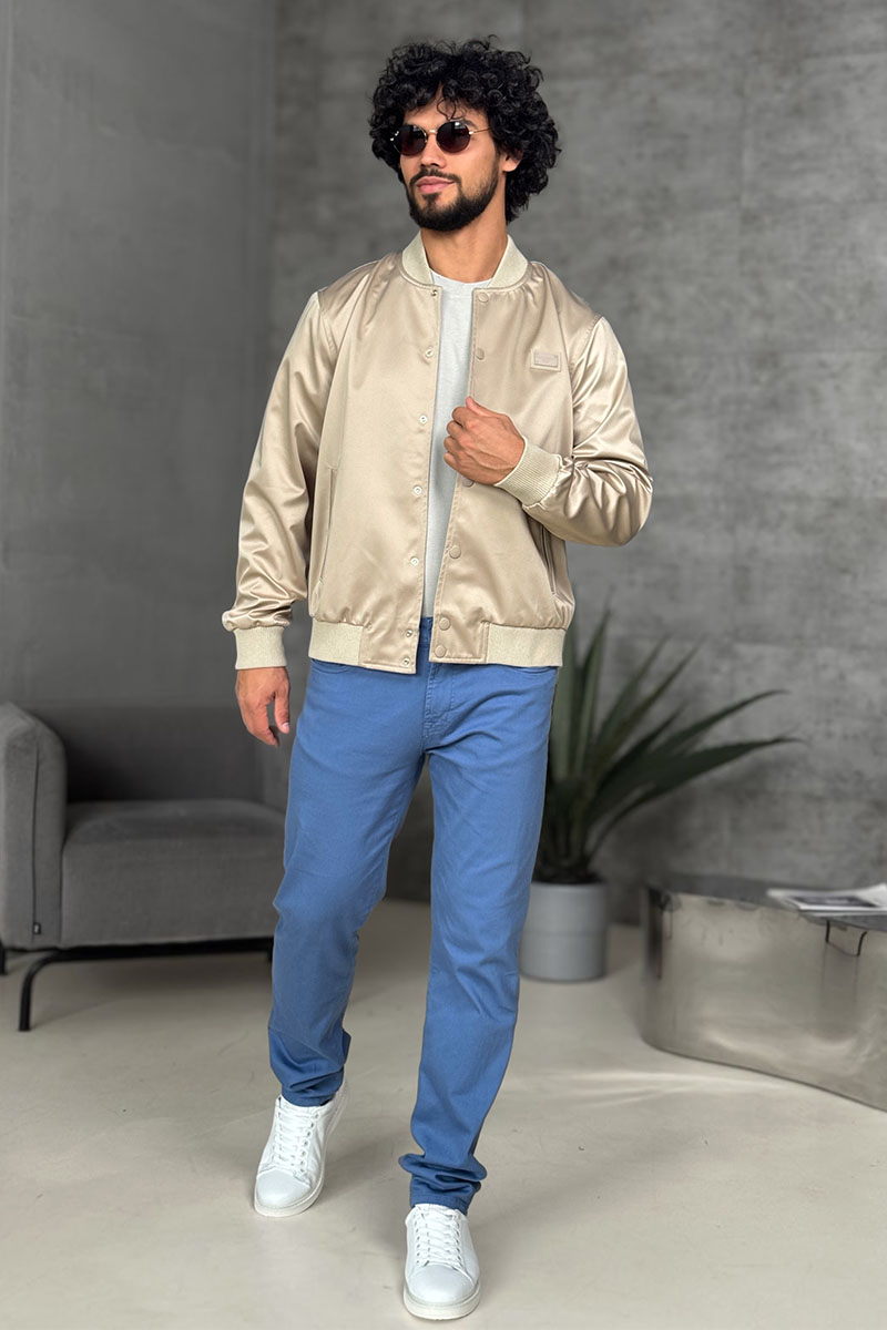 Dоlсе & Gаbbаnа Мужской бежевый бомбер logo-plaque 