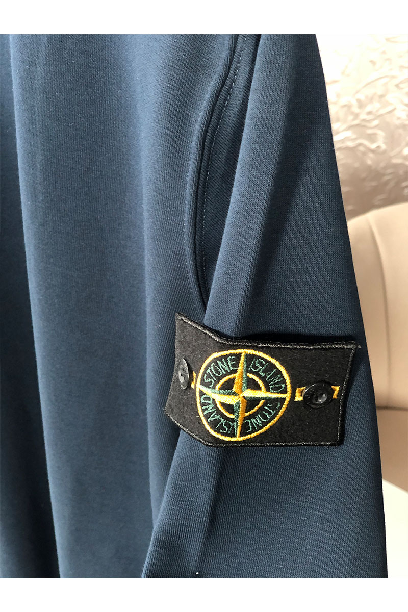Stone Island Мужской синий свитшот с патчем на плече