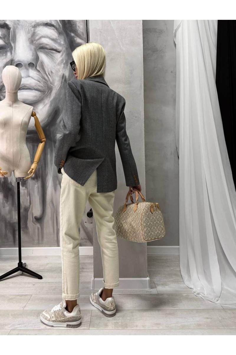 Prada Женский серый пиджак premium