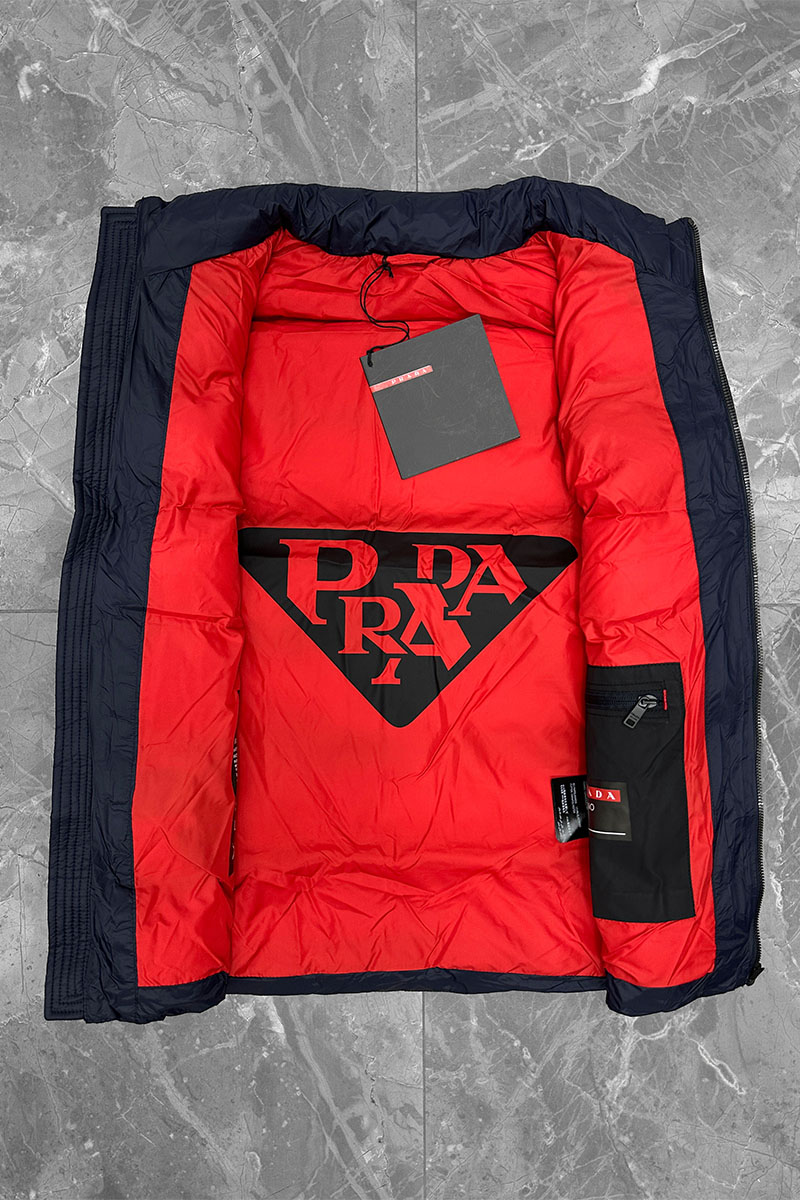 Prada Жилет тёмно-синего цвета logo-plaque 