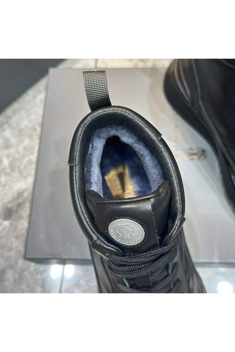 Brunеllо Сuсinеlli Кожаные кроссовки с мехом high-top - Black