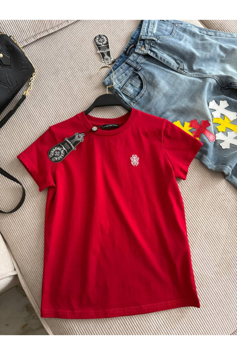 Chrome Hearts Женская красная футболка premium