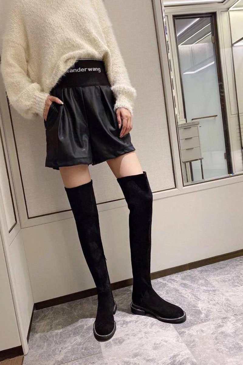 Givenchy Женские замшевые ботфорты чёрного цвета