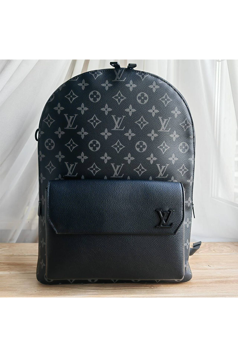 Lоuis Vuittоn Кожаный рюкзак Discovery Monogram Eclipse 40х30 см