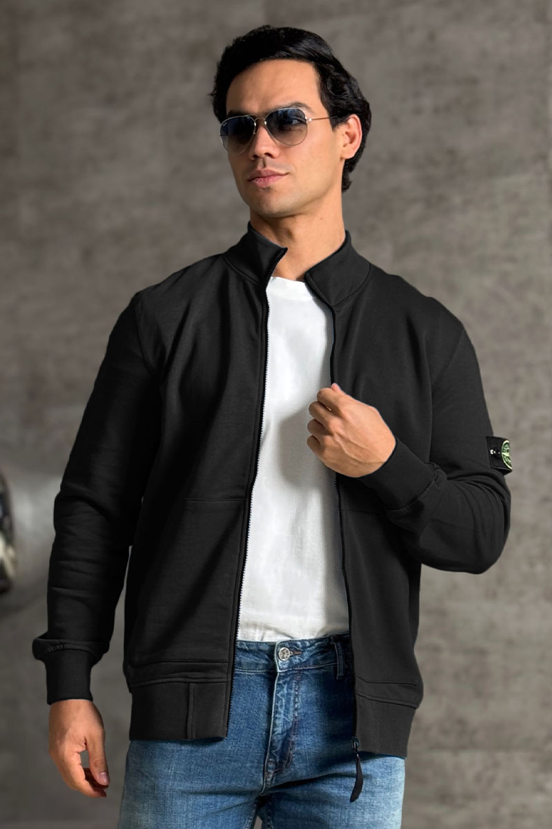 Stone Island Кофта чёрного цвета Zip-Up Compass-patch