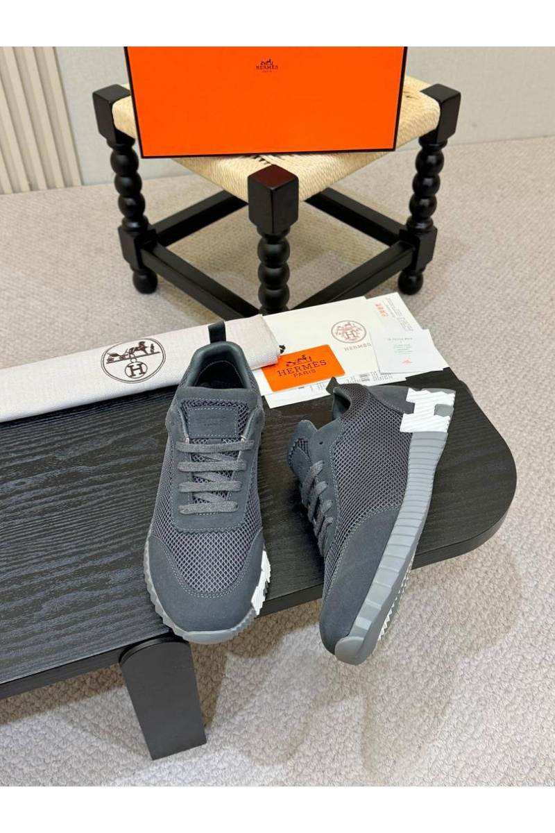 Hermes Мужские серые кроссовки Bouncing