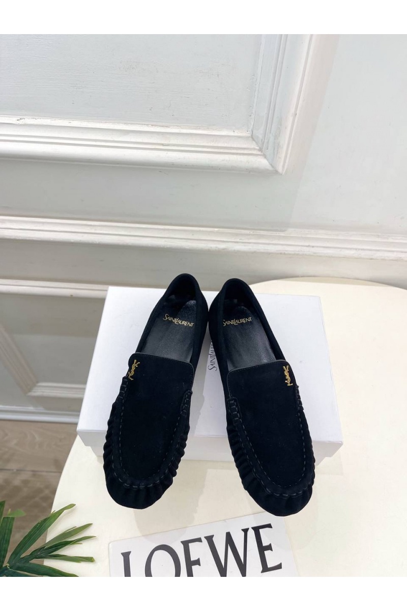 Yves Saint Laurent Женские замшевые лоферы premium