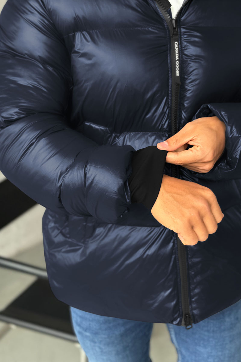 Canada Goose Мужской тёмно-синий пуховик logo-patch 
