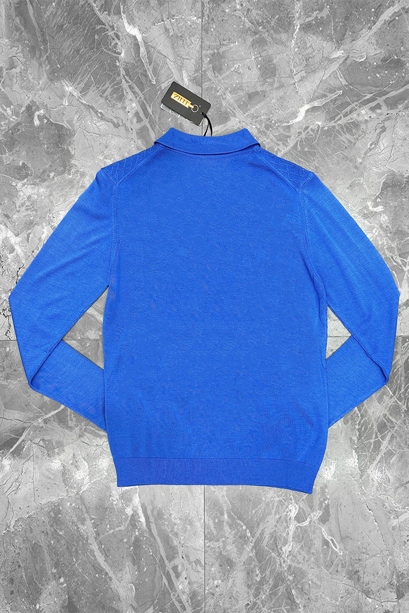 Zilli Поло с длинным рукавом zip-up - Blue