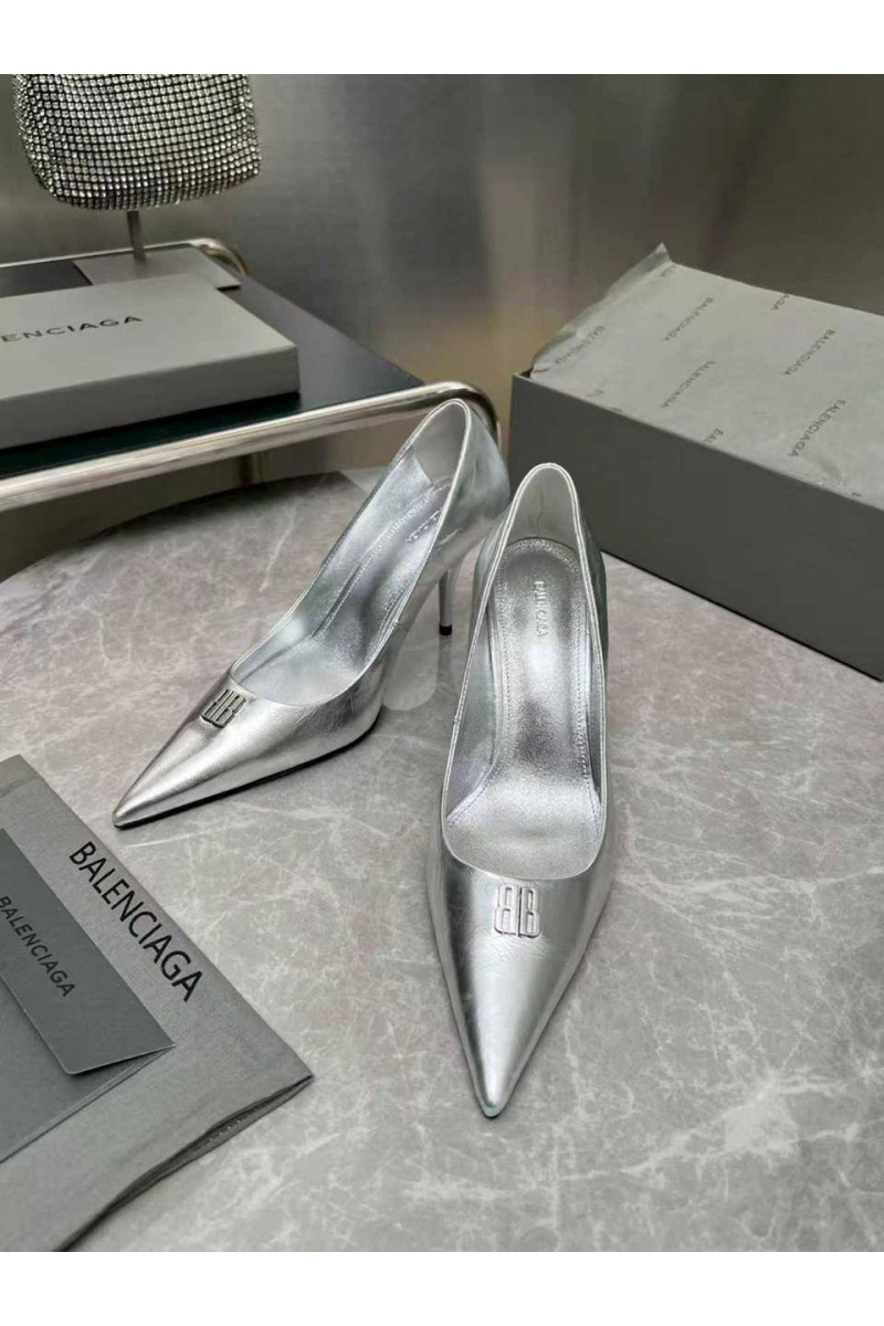 Balenciaga Женские кожаные туфли на каблуке premium