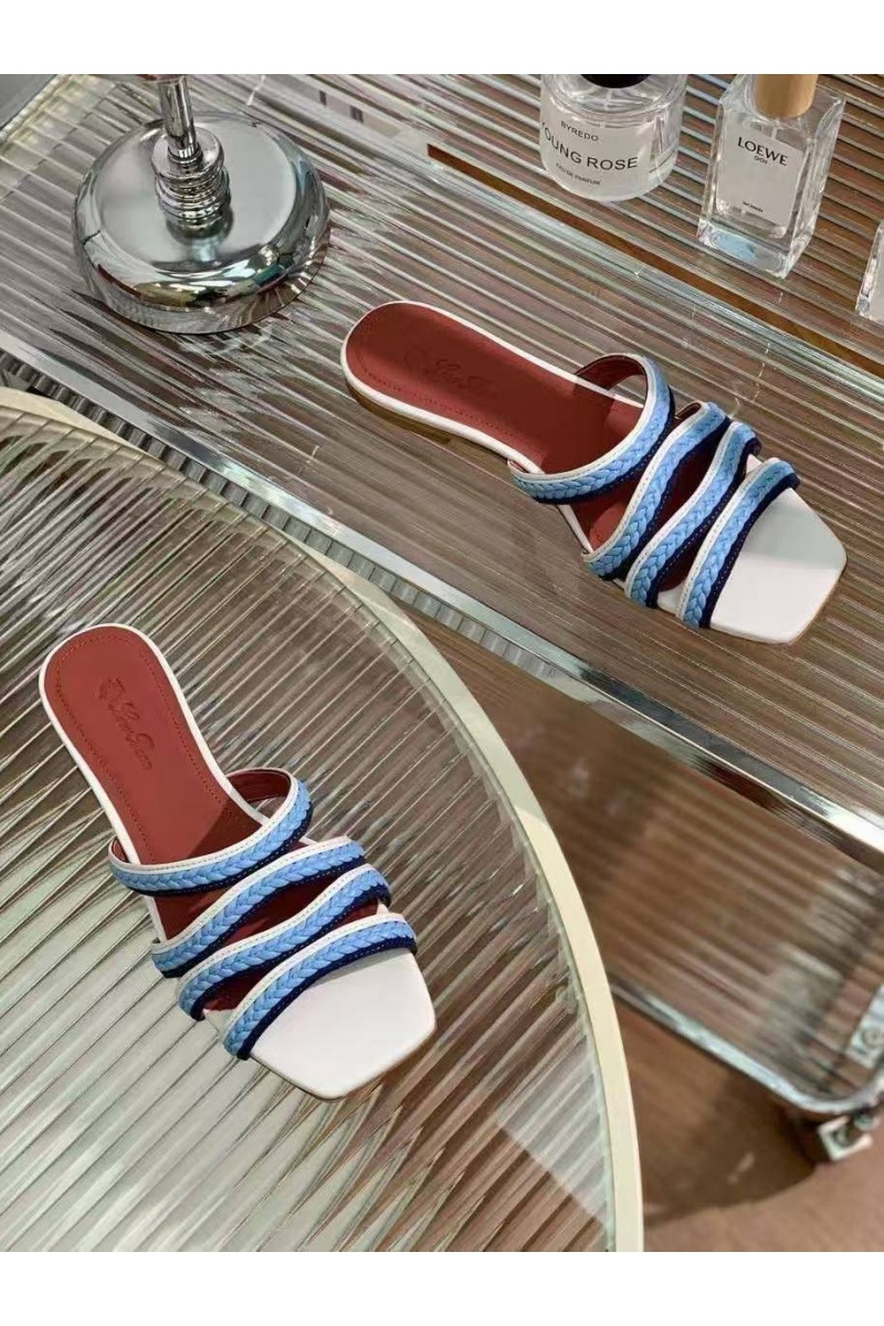 Loro Piana Женские кожаные шлёпанцы Premium