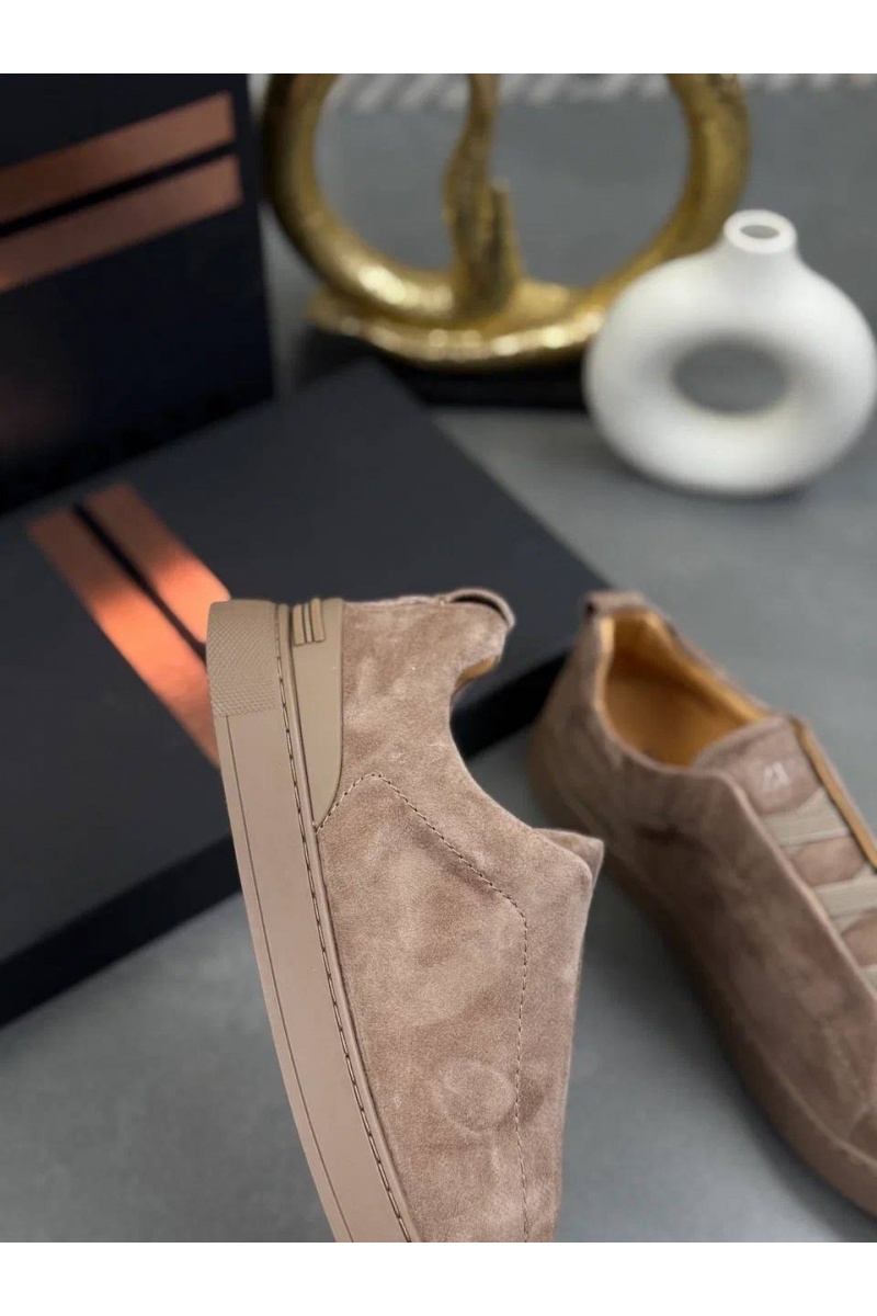 Zegna Замшевые кроссовки Triple Stitch