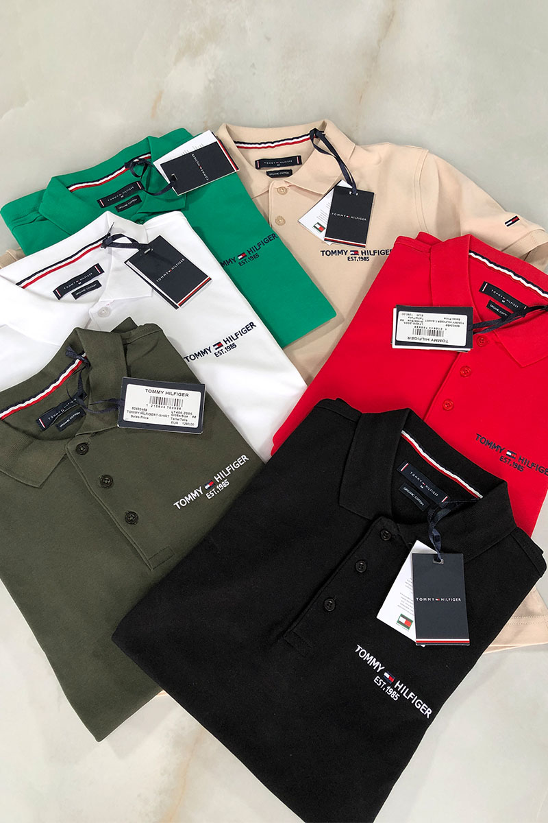 Tommy Hilfiger Красное мужское поло est.1985