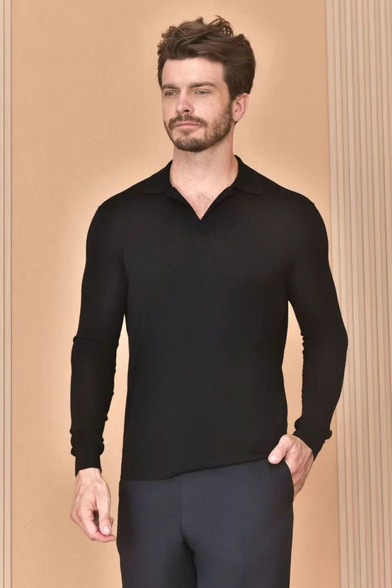 Loro Piana Поло с длинным рукавом Premium - Black