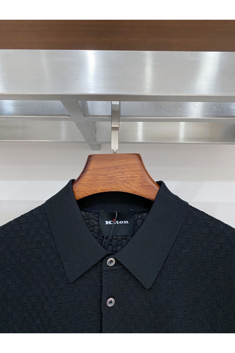 Kiton Мужское чёрное поло premium