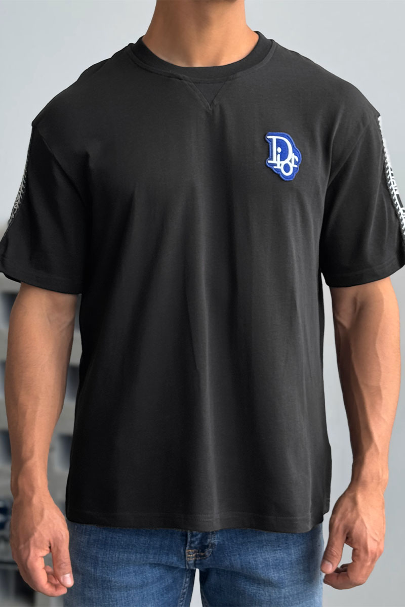 Dior Чёрная оверсайз футболка