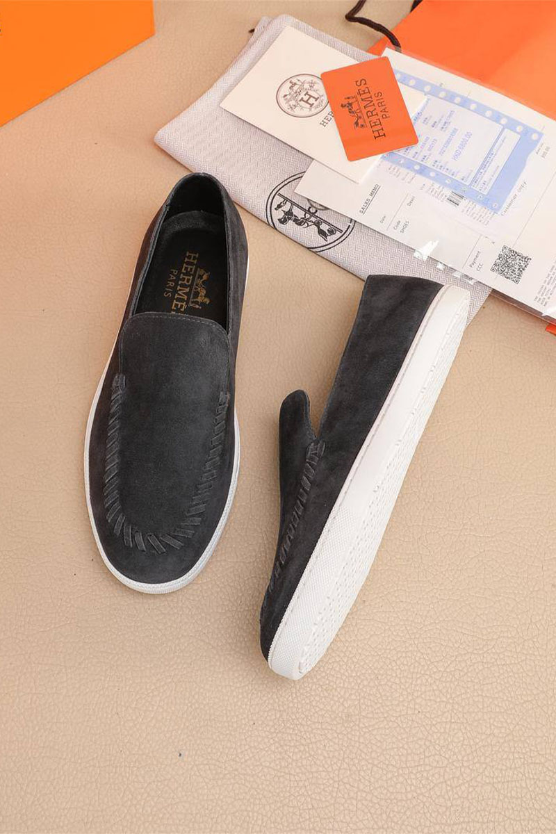 Hermes Мужские замшевые лоферы Julian - Grey