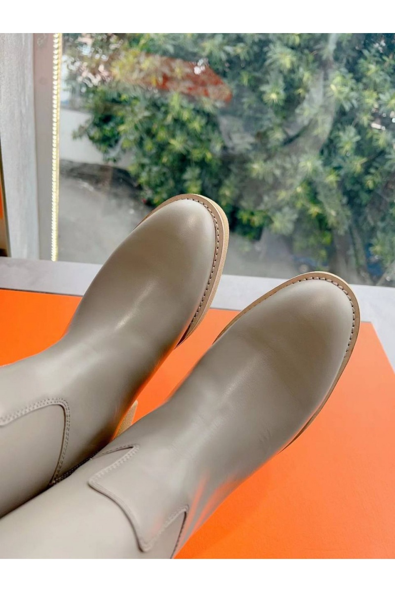 Hermes Женские кожаные сапоги Premium - Grey