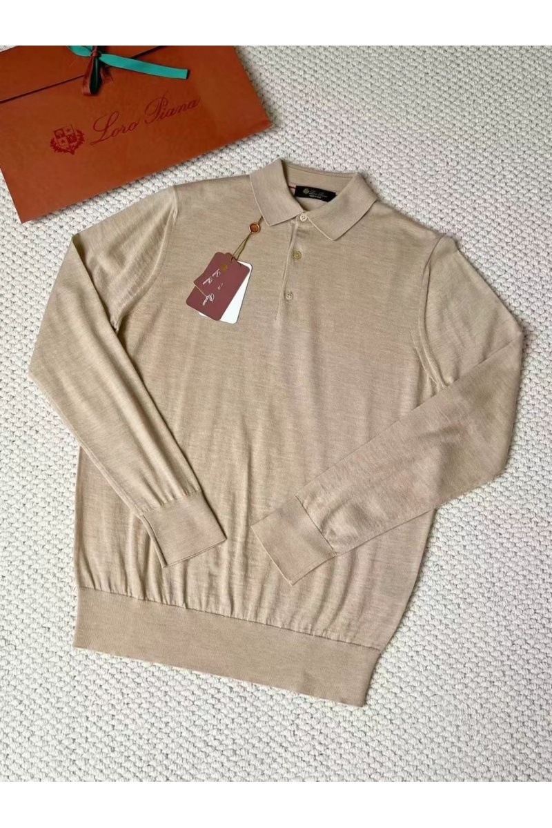 Loro Piana Поло с длинным рукавом Premium - Flower Aprecot