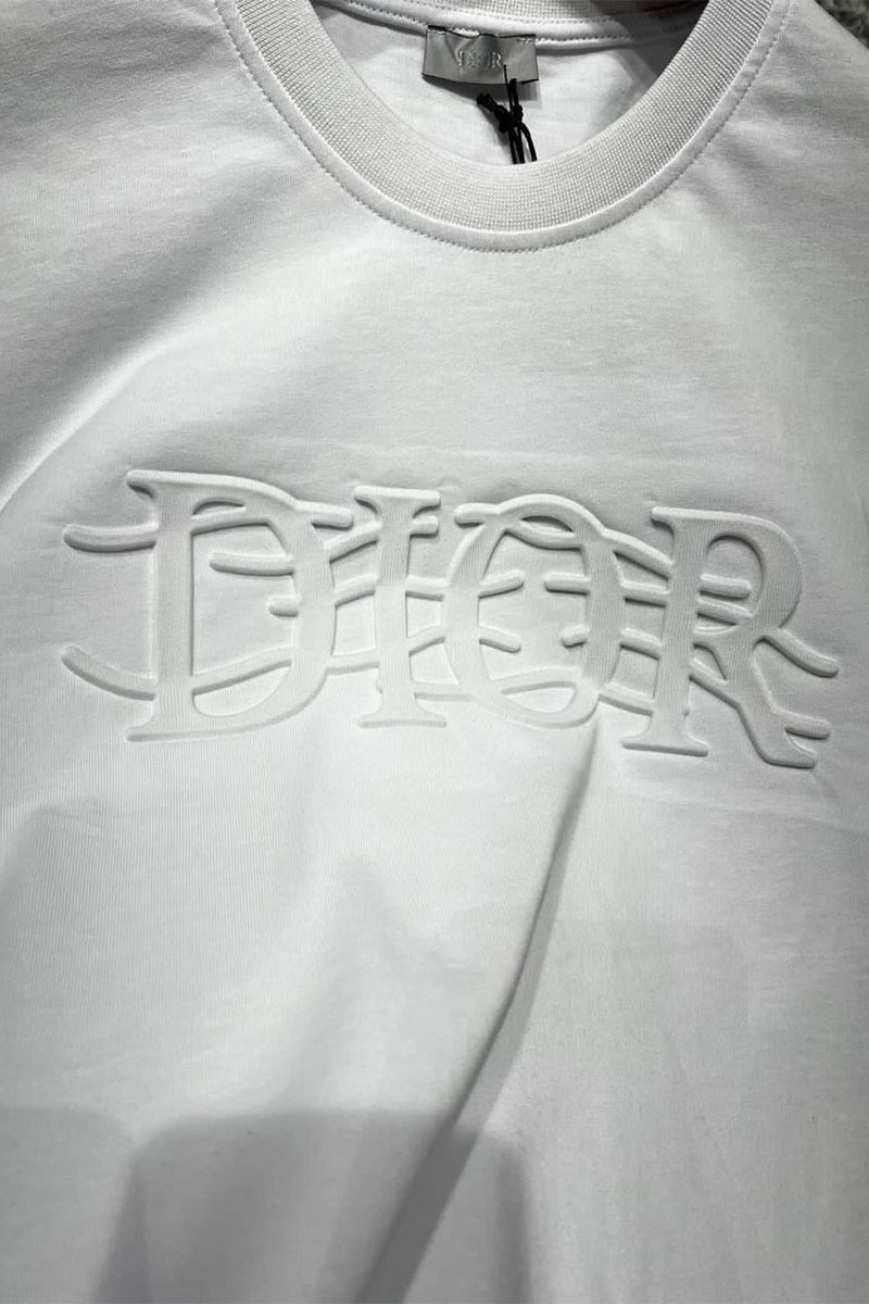 Dior Чёрная оверсайз футболка logo embossed