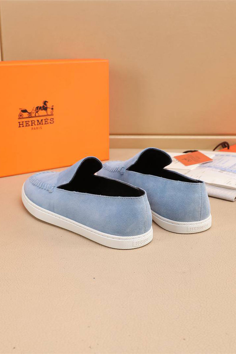 Hermes Мужские замшевые лоферы Julian - Blue