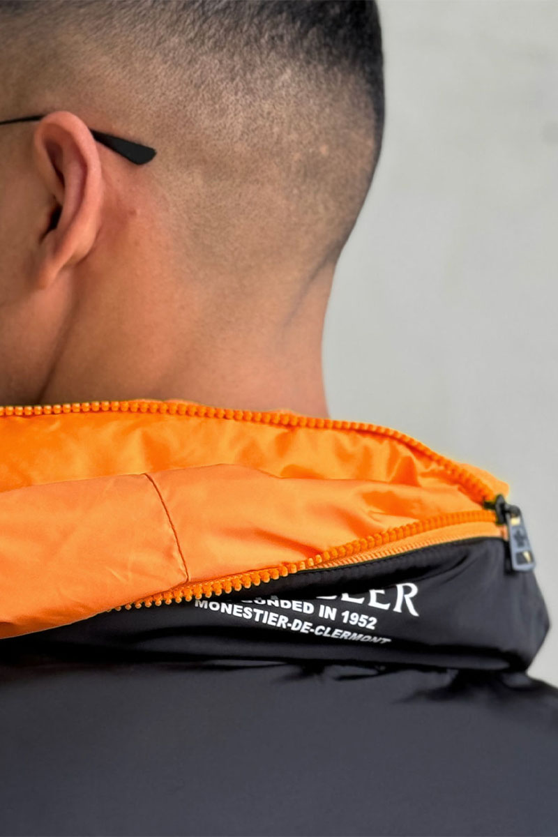 Moncler Утеплённая куртка Peuplier logo-patch - Orange / Black 