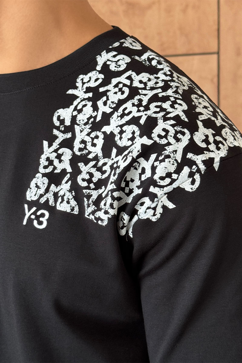 Y-3 Yohji Yamamoto Мужская чёрная футболка 