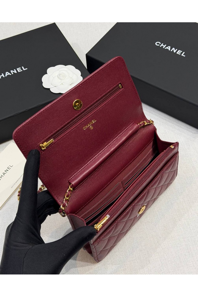 Chаnеl Кожаная сумка Wallet on Chain premium 19x12x4 см
