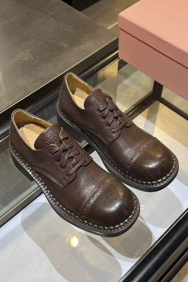 MIU MIU Женские кожаные ботинки дерби 
