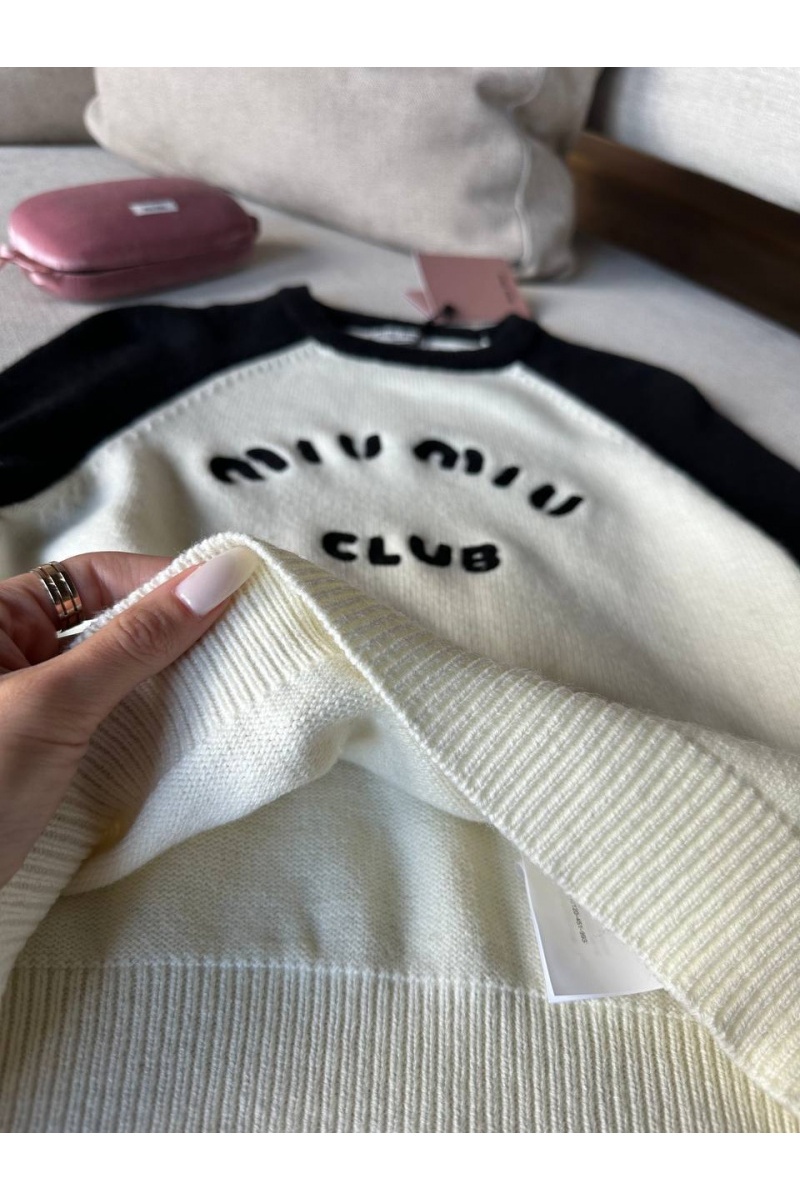 MIU MIU Женский чёрно-белый свитер
