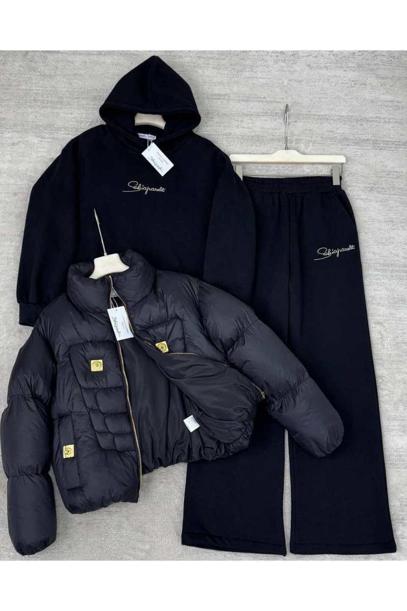 Schiaparelli Женский костюм тройка на флисе premium - Black