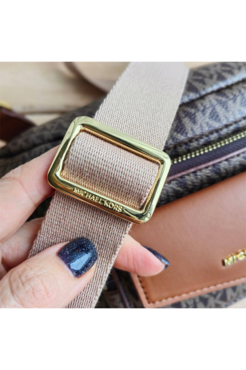 Michael Kors Кожаная поясная сумка Perry 27x14 см - Brown