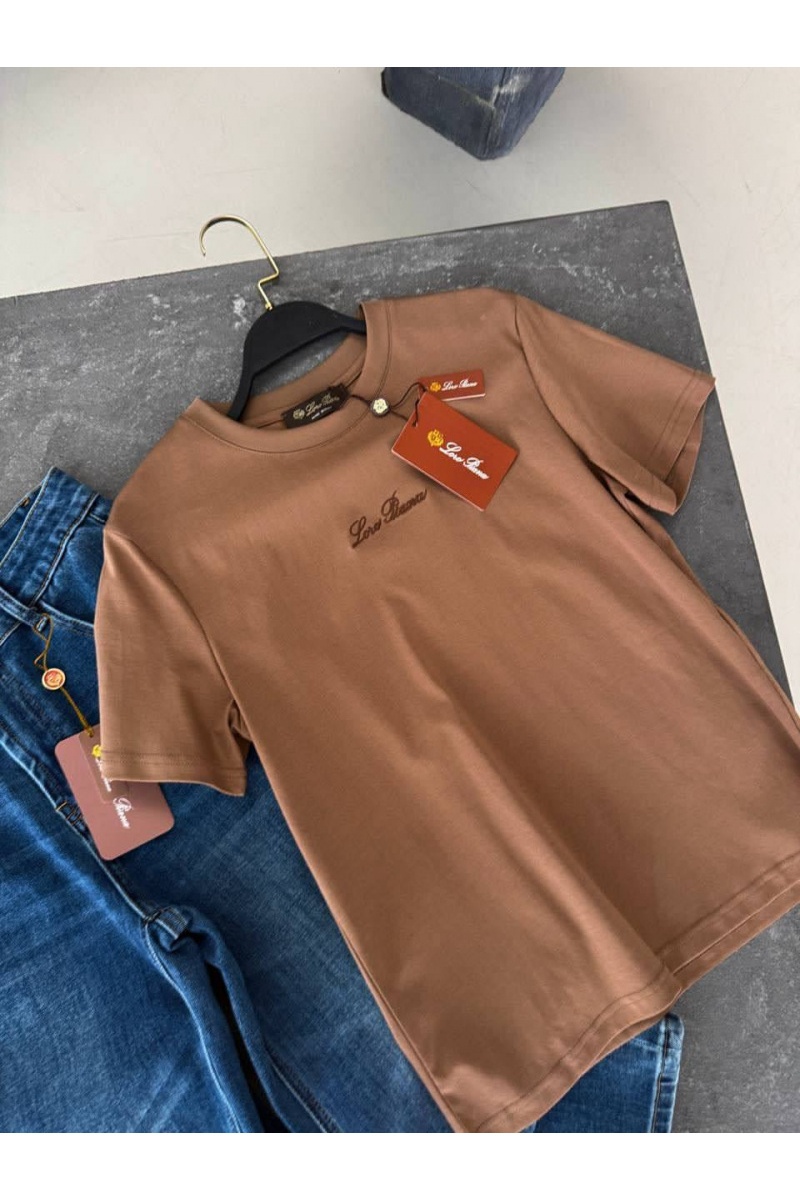 Loro Piana Женская базовая футболка premium - Brown