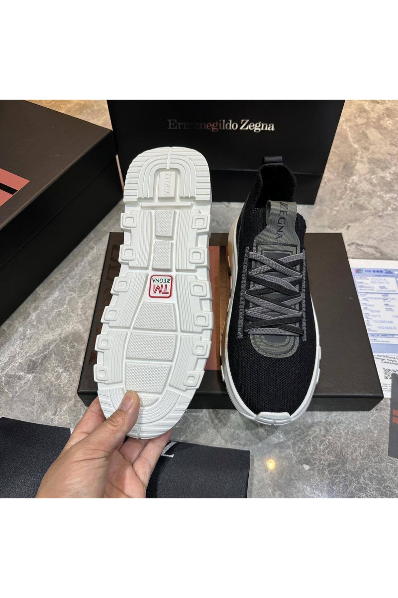 Zegna Мужские текстильные кроссовки 