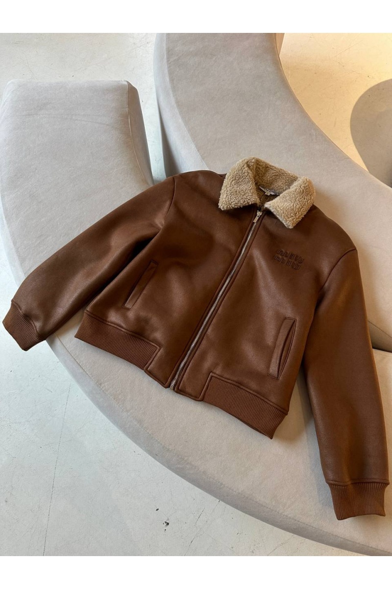 MIU MIU Женская кожаная дубленка 