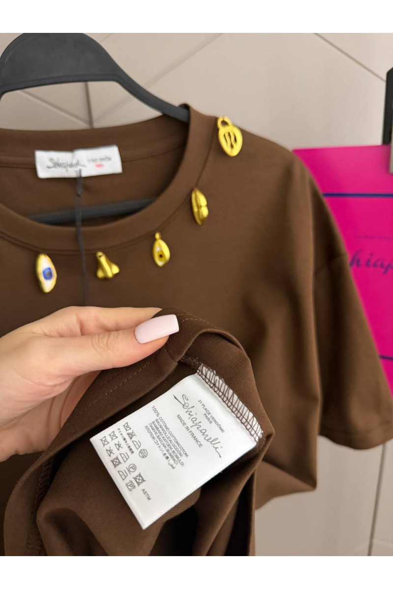 Schiaparelli Женская базовая футболка premium - Brown