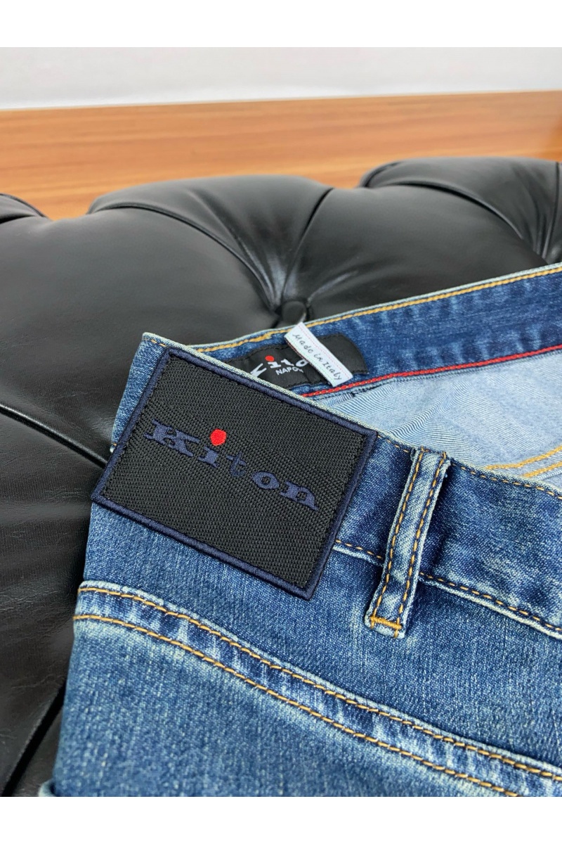 Kiton Мужские синие джинсы Premium