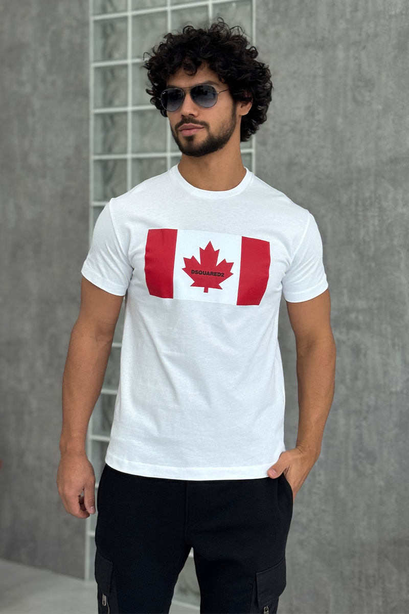 Dsquared2 Футболка белого цвета Flag of Canada 