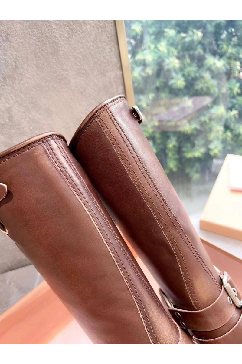 MIU MIU Женские кожаные сапоги Ankle Premium