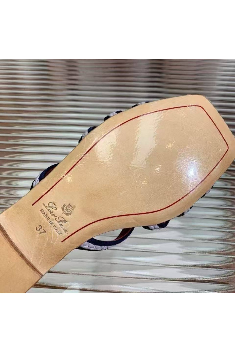 Loro Piana Женские кожаные шлёпанцы Premium