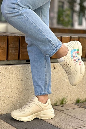 Женские кожаные кроссовки The North Face x Rhyton - Beige
