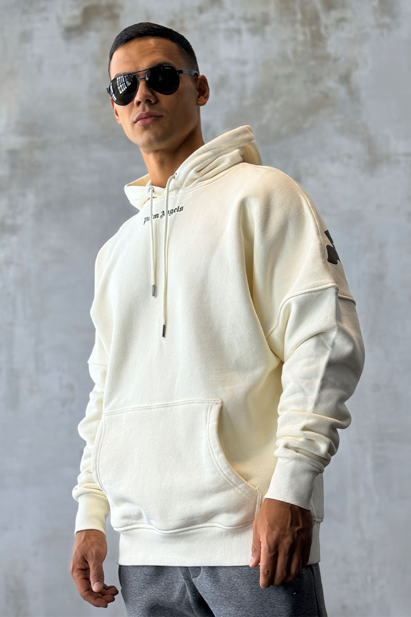 Palm Angels Утеплённое оверсайз худи Classic Logo - White