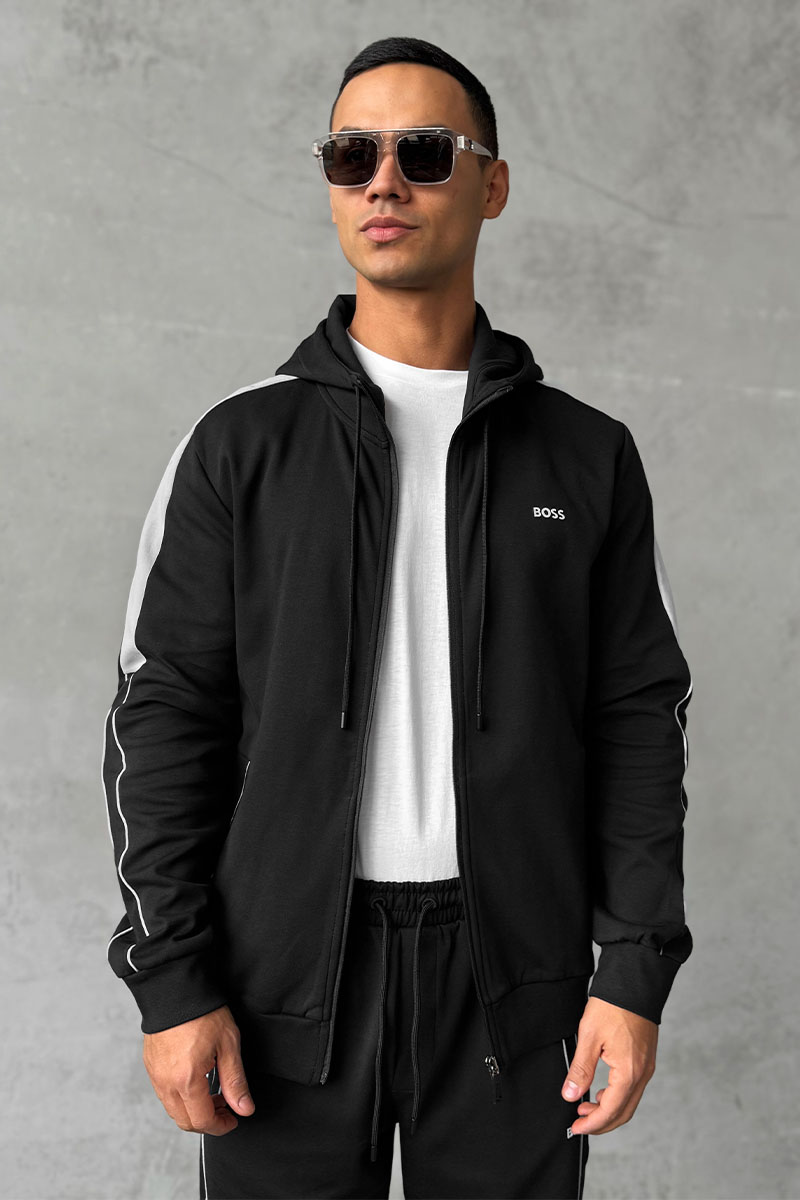 Hugо Воss Чёрная кофта на молнии 